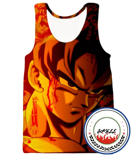 DG-015 Dragon Ball, майка для спортзала, Мужская 3D майка для бодибилдинга, мужские топы с аниме, Мужская майка, топы для фитнеса, футболки, Супер Саян, Майки - Цвет: DG-015