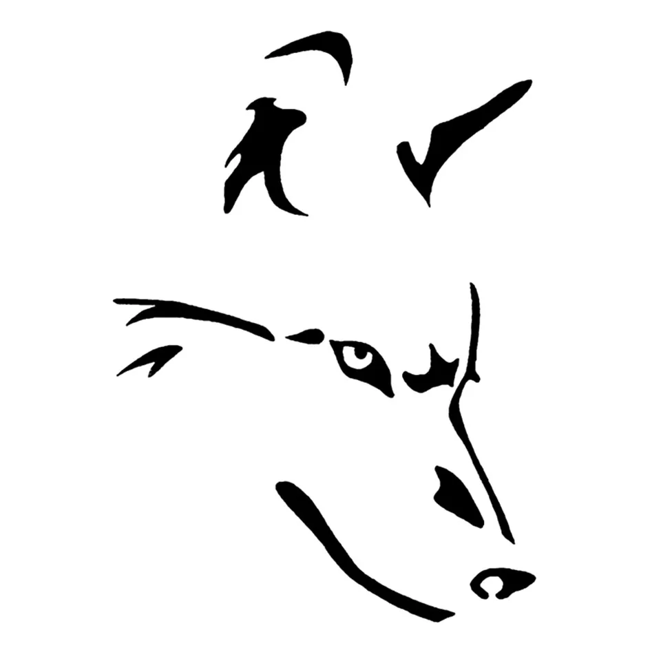 14.420CM Wolf Brief Strokes Car Styling Decals Creative Simple Vinyl Car Body Stickers BlackSilverLaser (2)