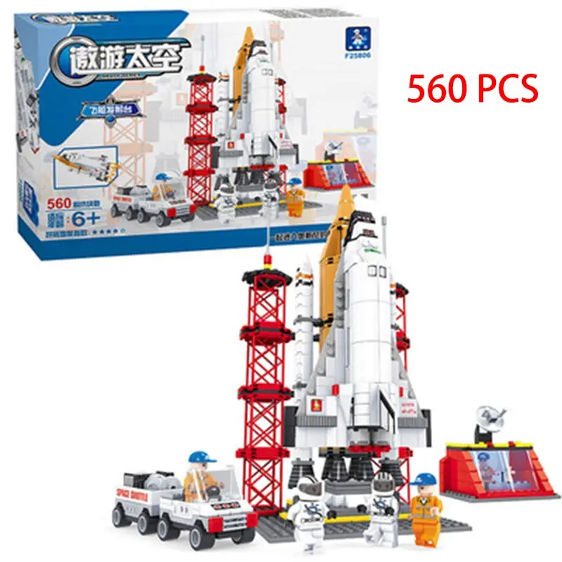 

Space Ship Building Blocks 560 Pcs Bricks Educational Toys Model Building Kits DIY Marines Block Children Gift
