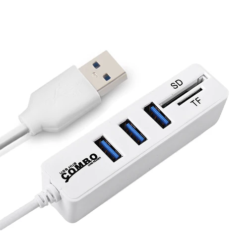 Usb-хаб Combo USB 2,0 концентратор мульти USB Высокоскоростной разветвитель портативный порт 3/6 SD/TF кард-ридер для ноутбука ПК компьютера - Цвет: 3 Ports USB White