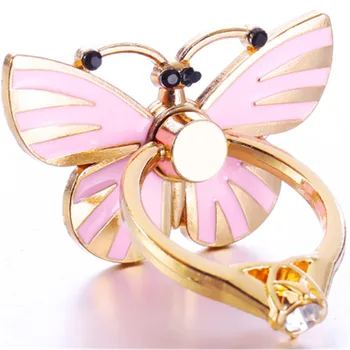 

SEKINEW Metal Smart Mobile Phone butterfly Holder Round 360 Ring Stands Finger Bracket Universal Car Bracket