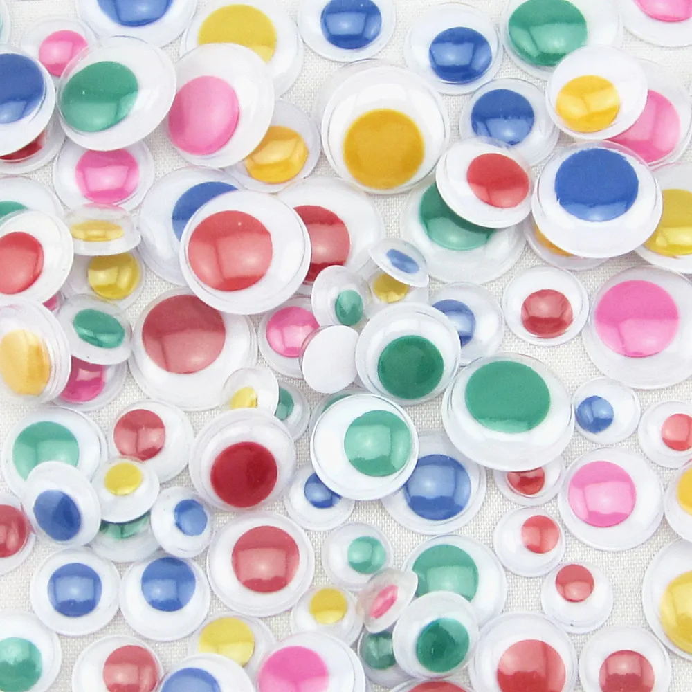 8,10,12,15mm color eyeballs,Plastic wiggle eyes,Wiggly,Moving Doll eyes