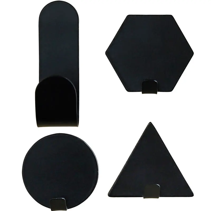 4PCS/Set Creative Tieyi Small Hook Geometry Mini-door Strong Hook Bathroom No Perforation Wall Hook 4PCS/Set Creative Tieyi Small Hook Geometry Mini-door Strong Hook Bathroom No Perforation Wall Hook