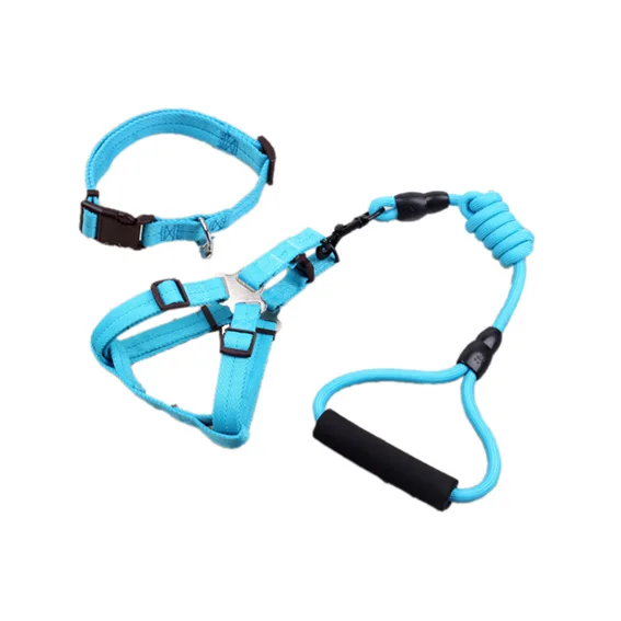 sky blue Petcircle распродажа поводок для собак собачий ошейник, для собаки ошейник для маленьких и больших собак 6 цветов поводок Тяговый ошейник-веревка Набор для - Цвет: sky blue