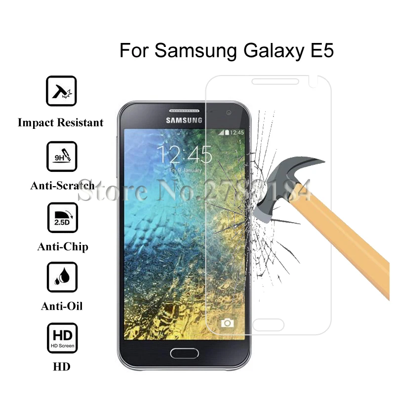 2 шт закаленное стекло для samsung Galaxy E5 E500 E500F E500H E500M защитная пленка, стекло для E5