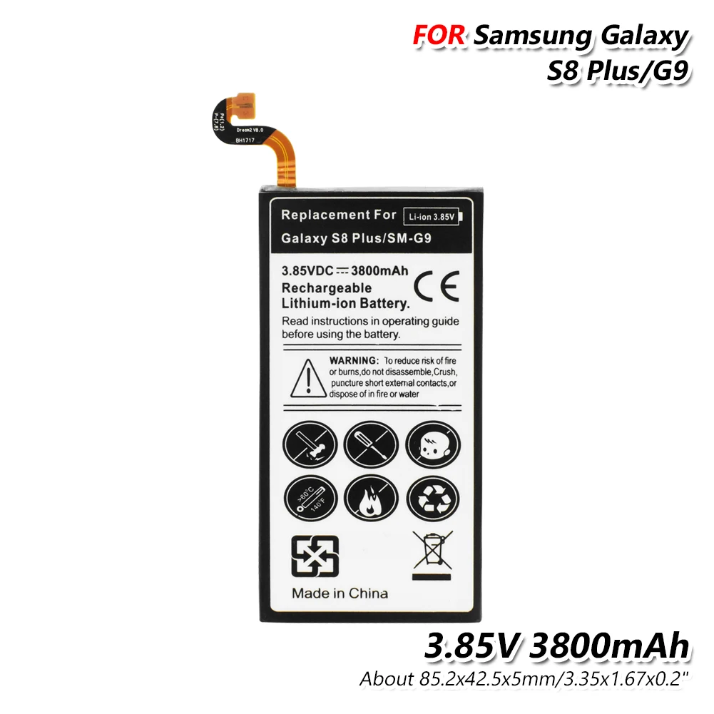 

3800mAh Replacement Lithium Battery For Samsung Galaxy S8 Plus G9550 G955 G955F G955A G955T G955S G955R4 G955V Phone Batteries