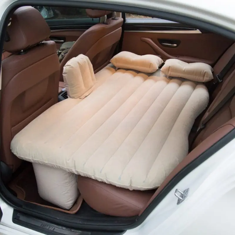 MR MEND ITCar надувная кровать для путешествий надувной матрас надувная кровать для автомобиля утолщенная флокировка - Название цвета: Бежевый