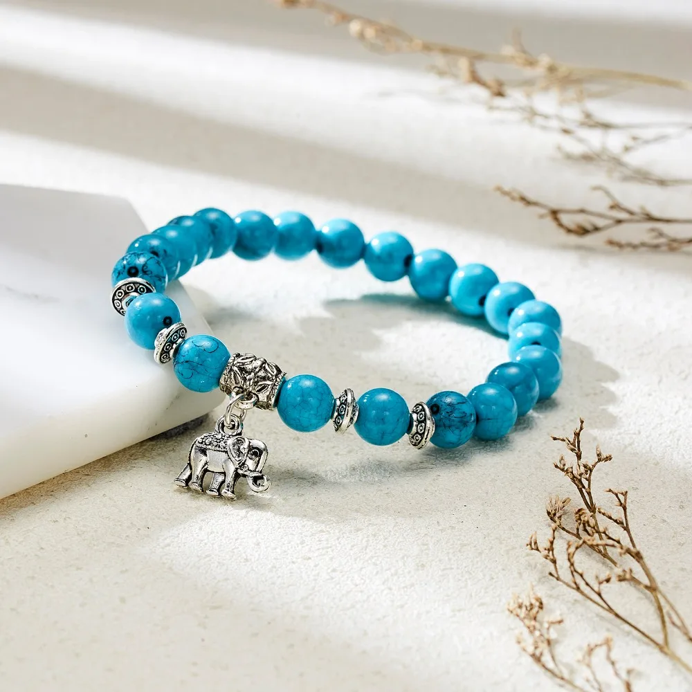 Синий черный со вставками из натурального камня браслеты 7 мм чакра Йога с бусинами эластичный веревочный браслет для женщин лучшие друзья пара ювелирных изделий подарок