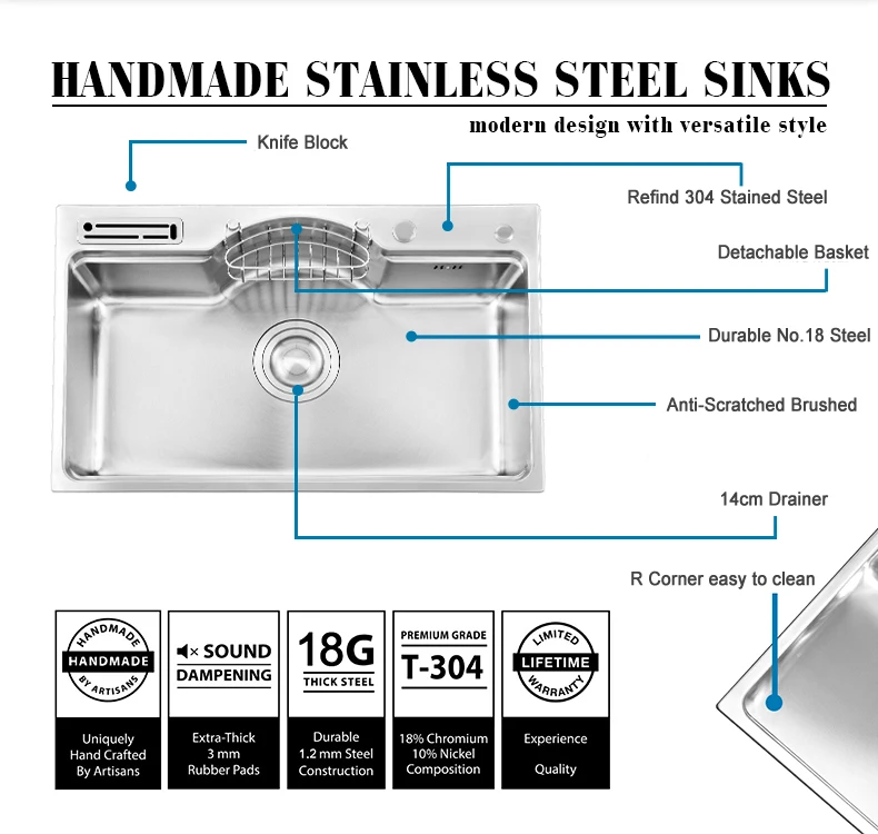 Многофункциональный утолщенный Матовый SUS304 нержавеющая сталь кухонная раковина набор с Drainer выдвижной кран блок(ножи в комплект не входят