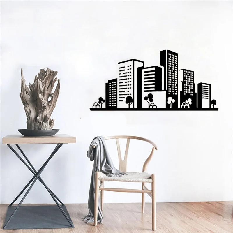 City Building Wall Vinyl Decal Skyline Architecture Wall Sticker