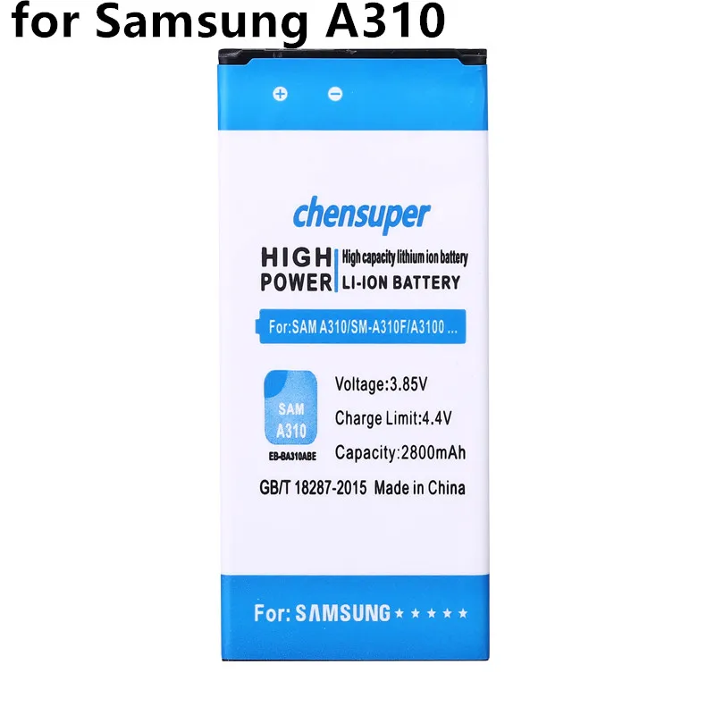 Chensuper Новое поступление 2019 аккумулятор 2800 мАч для Samsung A3 A310F мобильный телефон