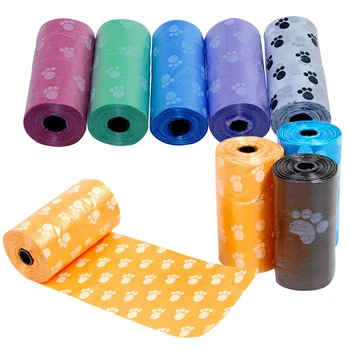 

New 5 Rolls high quality Pet Dog Cat Waste Poop Bags Easy Opening/Pick Up Rubbish Bag Pet Outdoor Supplies