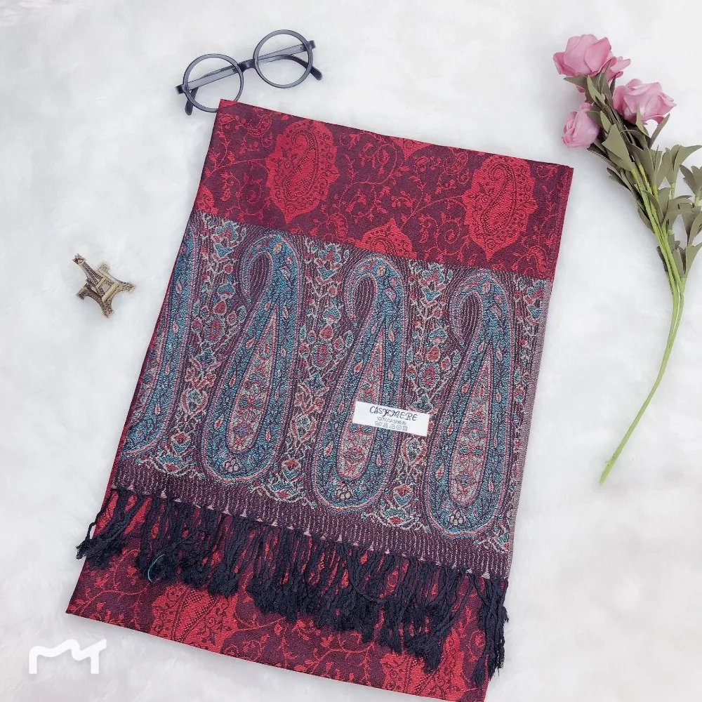 

Summer Scarf 2019 Bohemian Ethnic Style Paisley Cashew Jacquard Woman Cotton Scarf Ladies Soft Long Pashminas Shawls Foulard
