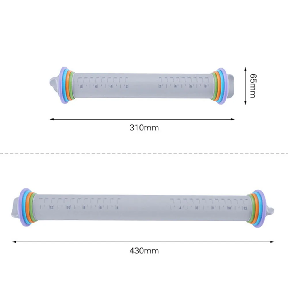 Многофункциональная толщина Скалка регулируемого размера легко чистые Силиконовые скалки помадка ролик торт оборудование для выпечки Инструменты