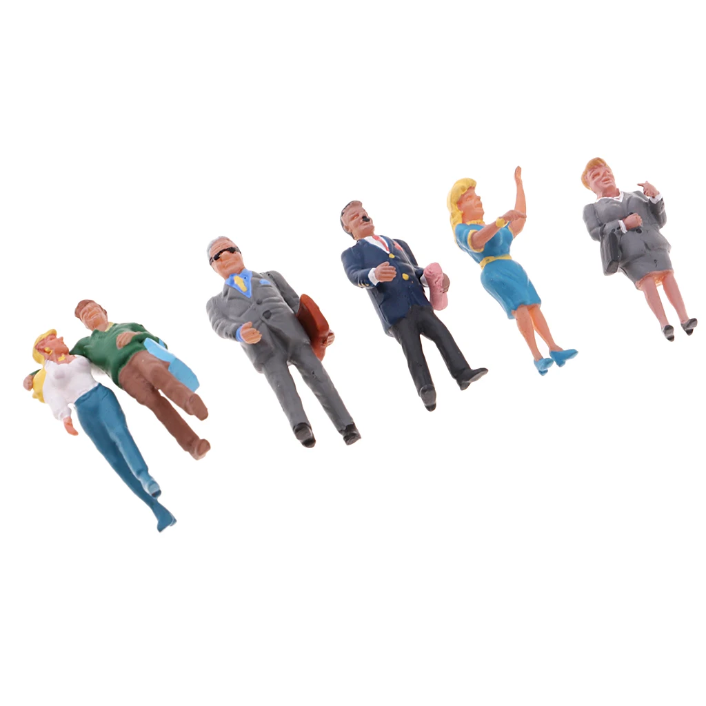 1/87 People Passenger Ation Figure Models Painted HO OO for RR Railroad Street Park Scenery Diorama Architecture