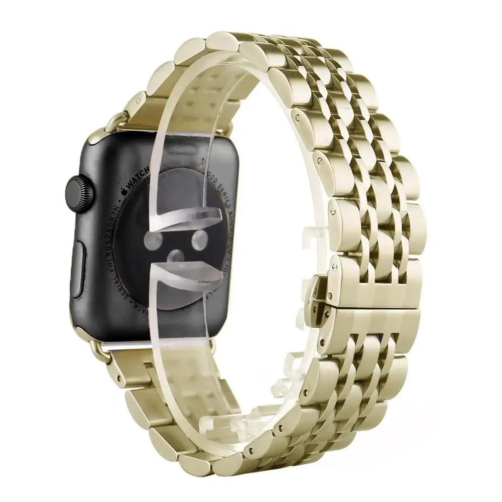 Ремешок из нержавеющей стали для Apple Watch 42 мм 38 мм Iwatch4 3 2 1 40 мм 44 мм сменный ремешок для iWatch 5 Аксессуары - Цвет ремешка: Золотой