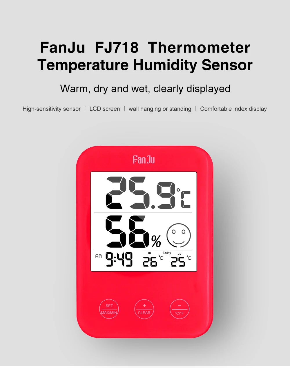 FanJu FJ718H цифровые часы ЖК-термометр гигрометр Метеостанция тестер температуры настенный стол настольный домашний декор часы