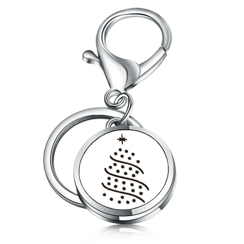

High Quality Christmas tree Perfume Key Chain 361L Stainless Steel Essential Oil Diffuser Perfume Aromatherapy Locket Jewelry