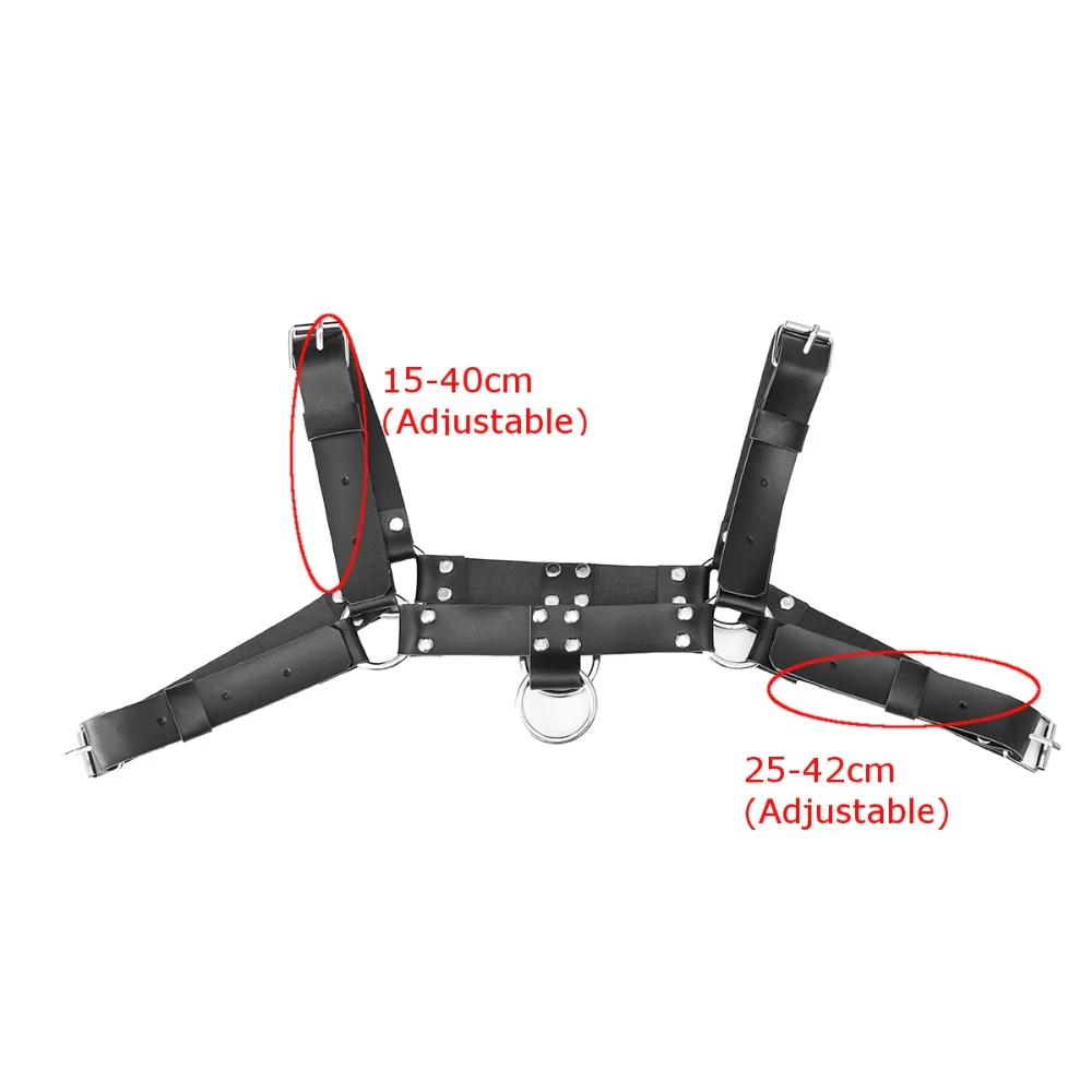 Мужской бондаж жгут мужчины из искусственной кожи Гей Мужской бондаж в взрослые игры Регулируемая пряжка нагрудный ремень для тела костюм бандаж