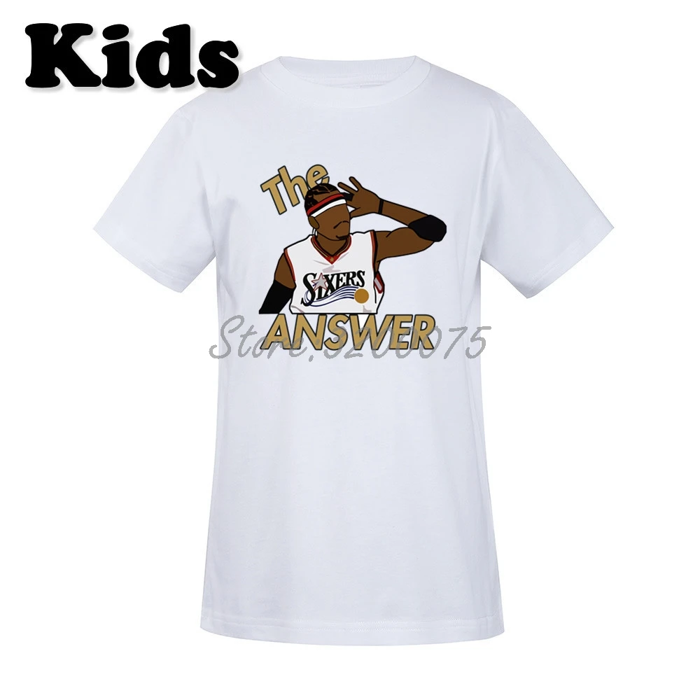 9 Детская футболка с надписью «The Answer Allen Iverson 3 Philadelphia Legend» футболка с круглым вырезом для мальчиков и девочек W19032803 - Цвет: 9