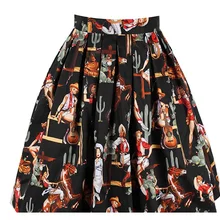 Изготовленные на заказ летние элегантные женские модные юбки до колена ампир геометрический текстильный принт Винтаж мини-юбки женские