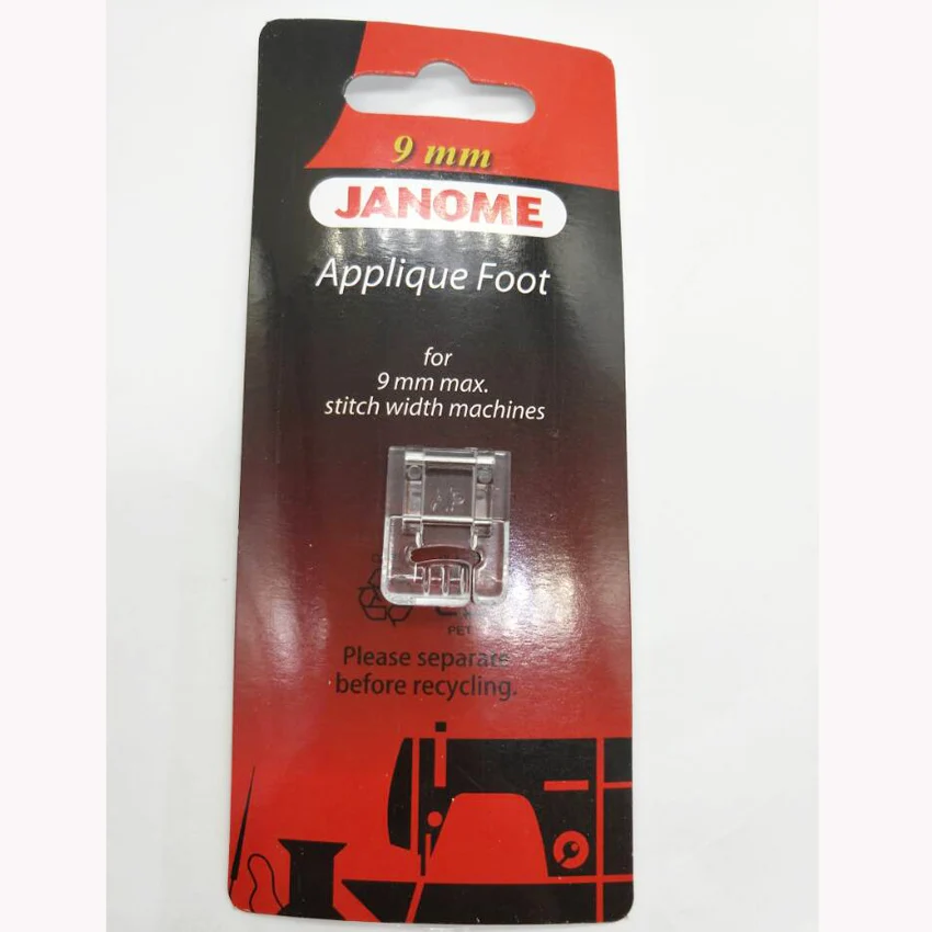 

Applique Foot #202086002 For Janome 9mm Max Stitch Width Machine