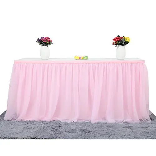 5 Colors Solid Tutu Skirt tulleTableware Wedding Birthday Party Festive Table Cloth Favordd Square Table Skirt