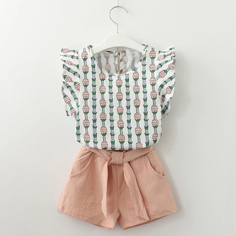 Keelorn/комплекты одежды для девочек летняя новая стильная брендовая одежда для малышей футболка с короткими рукавами+ штаны, комплект одежды для детей из 2 предметов