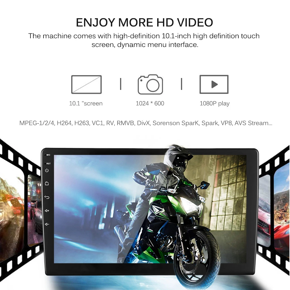 

10 Inch Ultra Thin Car MP5 player Double Mirror Link 2Din Touch Screen Car Stereo Radio With Android Steering Wheel Control