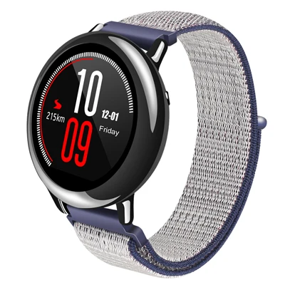 Нейлоновый ремешок для часов Amazfit для Xiaomi Huami, унисекс, летняя спортивная мода для Amazfit Pace Stratos 2, ремешок с петлей на липучке, 22 м - Цвет: 4