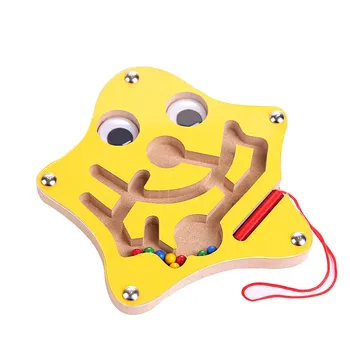 

2019 Kids Baby Magnetic Maze Wooden Toy Puzzle Game Toy Children Early Educational Intellectual Wooden Puzzle Board