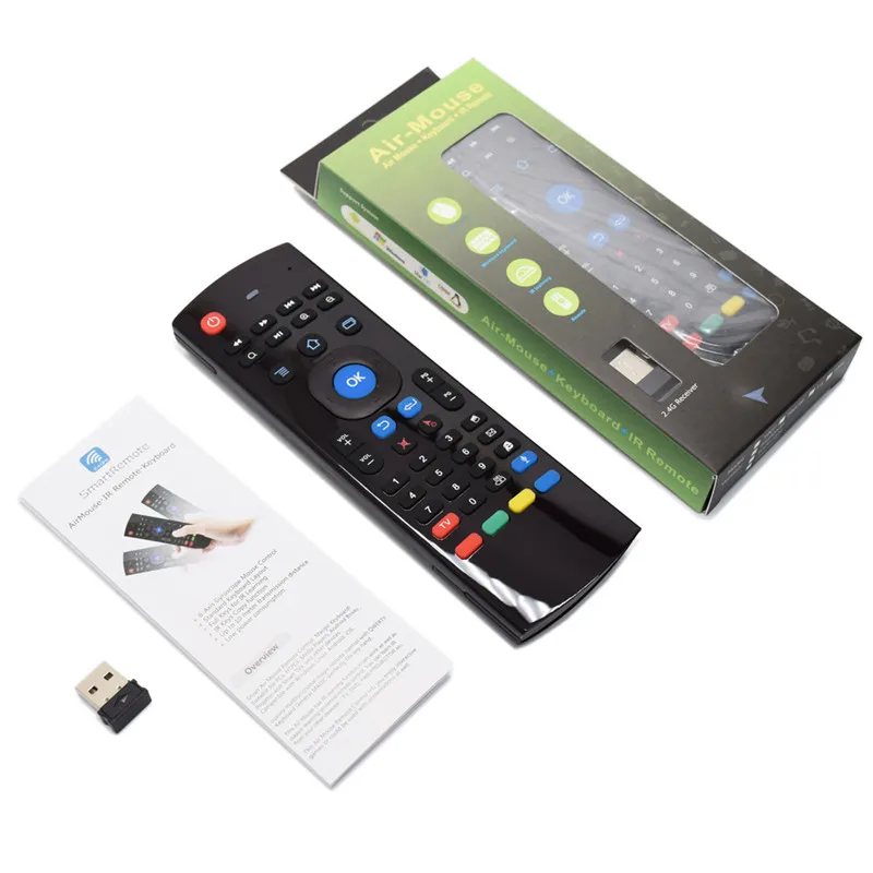 T3MC Voice Remote Control Fly Air Mouse T3 MX3 2 4G мини беспроводная клавиатура 7 цветов с подсветкой