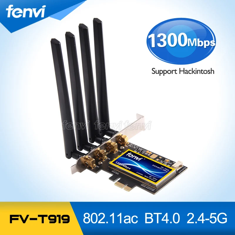 Prix pour Broadcom BCM94360CD 1300 Mbps 802.11AC WiFi Adaptateur Gigabit Ethernet PCI-E PCI Express WiFi + Bluetooth BT 4.0 avec 4 * 6dBi Antenne Prix pour Broadcom BCM94360CD 1300 Mbps 802.11AC WiFi Adaptateur Gigabit Ethernet PCI-E PCI Express WiFi + Bluetooth BT 4.0 avec 4 * 6dBi Antenne