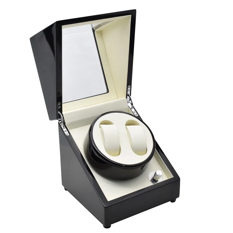 

Outer black inner meter white pu with adjustable speed electric motor box automatic chain watch box shaker table sway table