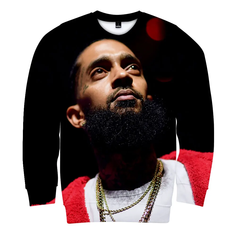 J Rap nipsey hussle альбом 3D уличная Толстовка для женщин/мужчин с круглым вырезом и длинными рукавами из хлопка Harajuku Толстовка с принтом Весенняя Толстовка - Цвет: J