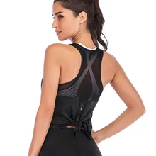 Женская спортивная одежда сплошной цвет Широкий вязанный подол жилет топы для йоги 19ing