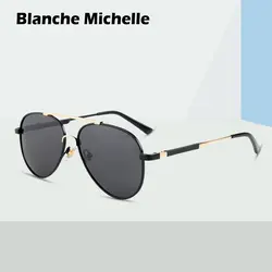 Blanche Мишель Унисекс Classic Pilot Sunglasses Для мужчин поляризационные Винтаж солнцезащитные очки Для женщин вождения Óculos de sol masculino BM1900