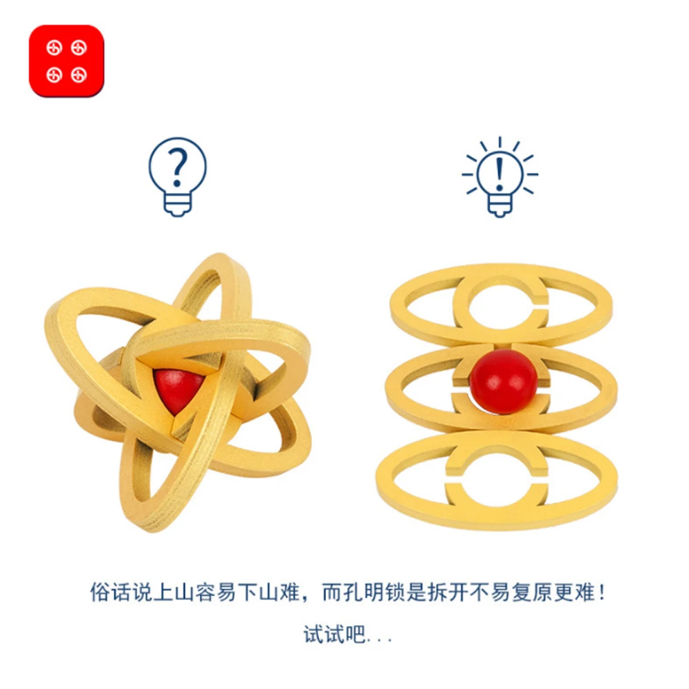 Anti-Stress Reliever Toys IQ Brain Teaser Kong Ming Lock 3D Wooden Interlocking Burr Puzzles Game Toy For Adults Kids E25 5