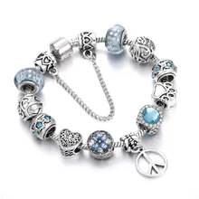 Queen Jewelry Femme DIY бусины браслеты и браслеты браслет с подвесками Серебряный кулон браслеты для женщин Подарки для свадьбы Винтаж