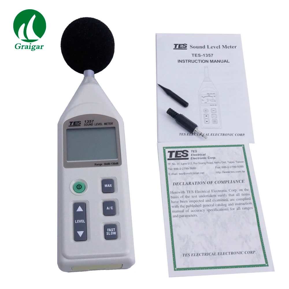 High Precision Digital Sound Level Meter TES-1357 Measurement Frequency Range 31.5 Hz to 8KHz High Precision Digital Sound Level Meter TES-1357 Measurement Frequency Range 31.5 Hz to 8KHz