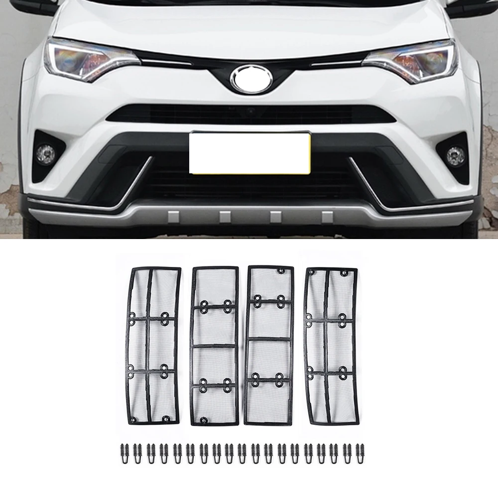 Car STAINLESS STEEL Front Grill Guard Grille Insect Screen For Toyota RAV4 2016 2017 2018