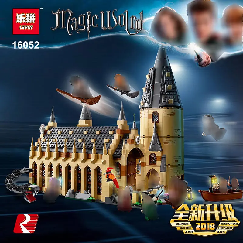 

Lepin 16028 16030 16052 16054 Compatible Legoing 75953 75954 4842 Magic School Hogwarts Great Hall Castle Blocks Educational Toy