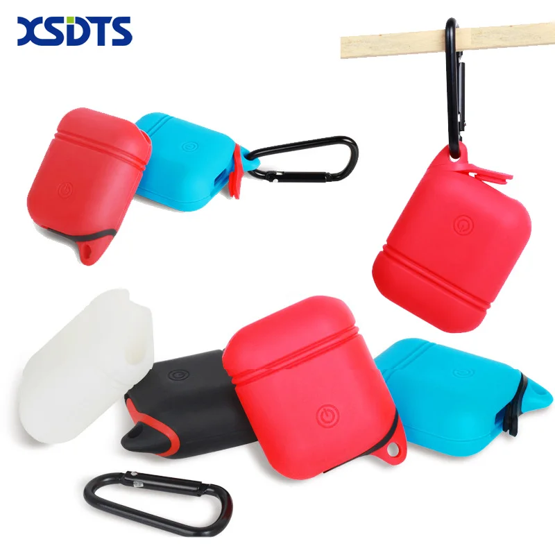 

XSDTS For Apple Airpods Silicone Case Sleeve For AirPods Earphone Case Charging Cases Cover Free Lanyard With Dust Plug