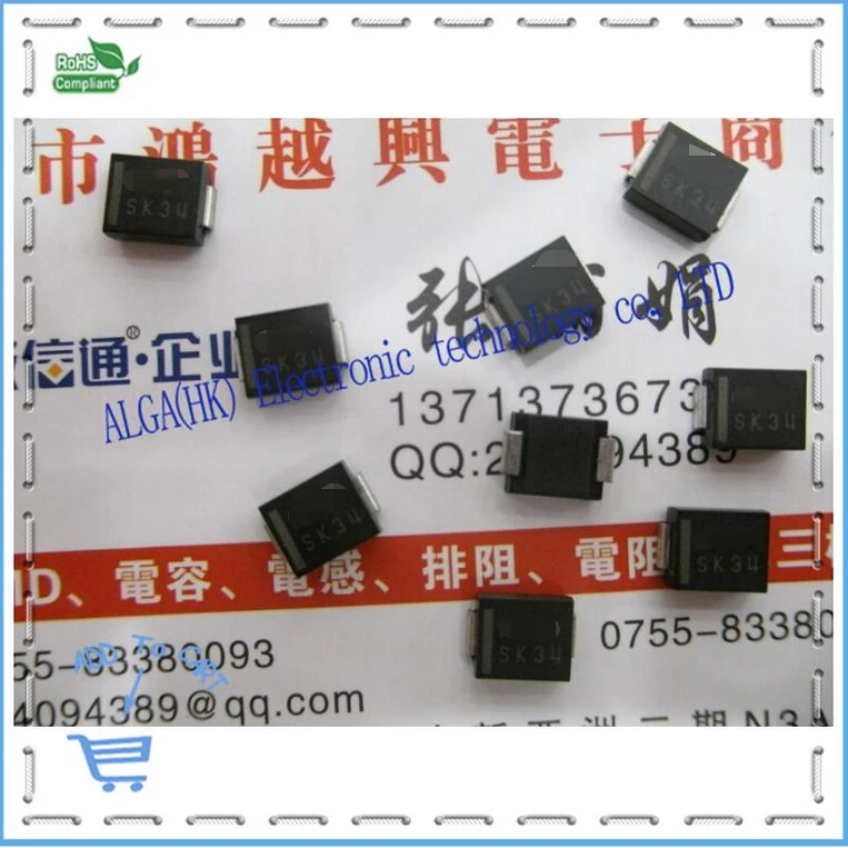 

SK34 SS34 1N5822 patch Schottky diode DO-214AA 3A/40V SMB .