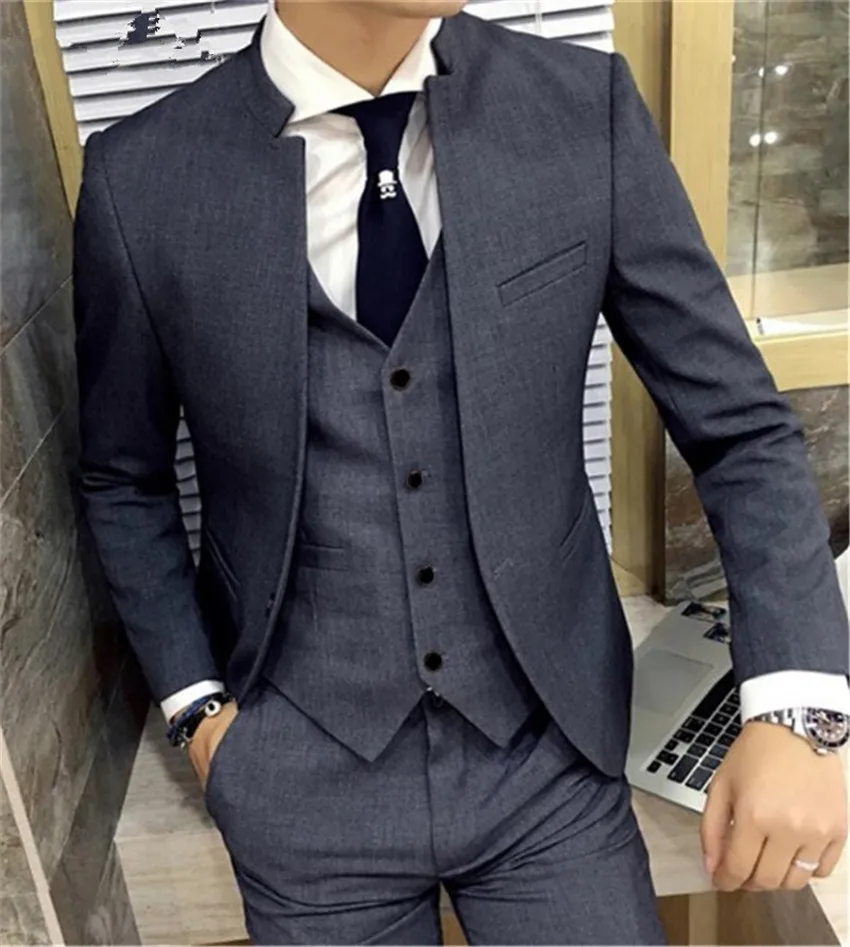 2019 новый на заказ/голубого цвета свадебный мужской костюм смокинг homme Slim Fit Мужской Блейзер свадебные костюмы для жениха Мужская