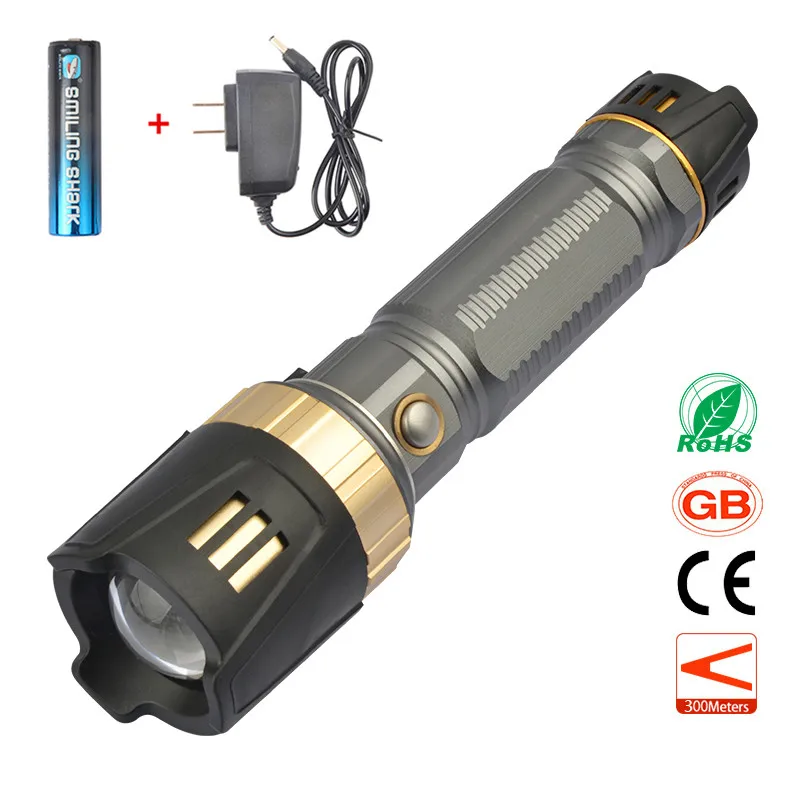 Brightest Self defense CREE LED Flashlight Torch with 18650