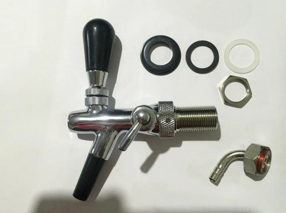 Adjustable Draft Shank Beer Faucet with Flow Controller Chrome Plating