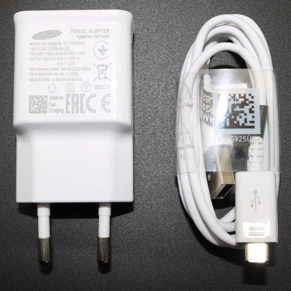 

Original for Samsung Fast Charger Quick Travel Wall 9V1.67A charge adapter Galaxy note4 5 A5 8 J5 7 1.2M USB Cable Charging