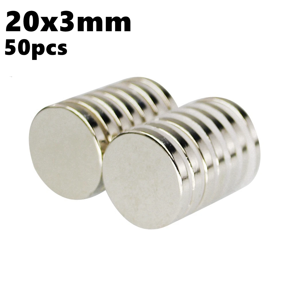 

Magnetic Strong Magnets Neodymium Disc 20mm x 3mm N35 Rare Earth Iman 50pcs 20*3 Small Round Powerful Neodimyum Magnet