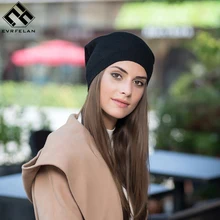 Evrfelan, простой дизайн, Осень-зима, толстые теплые шерстяные шапки для женщин, высокое качество, шапка для девочек, женская зимняя шапка s